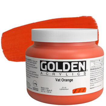 GOLDEN Heavy Body Acrylics - Vat Orange, 32oz Jar