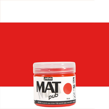 Pebeo Acrylic Mat Pub - Vermilion Red, 140ml