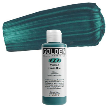 GOLDEN Fluid Acrylics Viridian Green Hue 4 oz