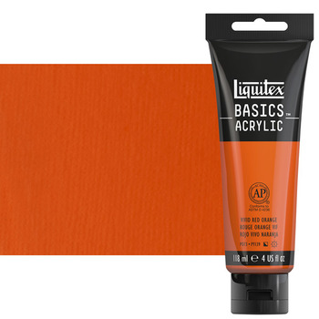 Liquitex Basics Acrylic Paint - Vivid Red Orange, 4oz Tube