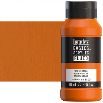 Liquitex BASICS Acrylic Fluid - Vivid Red Orange, 4oz Bottle