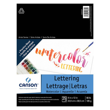 Canson Artist Series Lettering Watercolor Pad (25 Sheets) 9"x12"