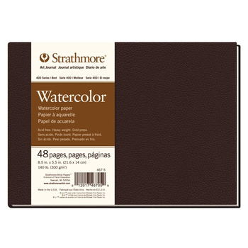 Strathmore Hardbound Art Journal 400 Series Recycled Watercolor Paper (140 lb.) 8.5x5.5" - 48 Pages