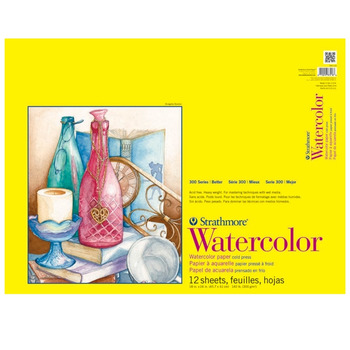 Strathmore 300 Series 140 lb Watercolor Paper Pad 18" x 24" Wire Bound (12 Sheets)