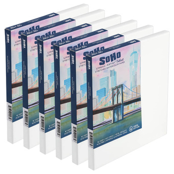 SoHo Select Stretched Watercolor Paper 5/8" Deep 140lb Hot Press 10"x10" (Box of 6)