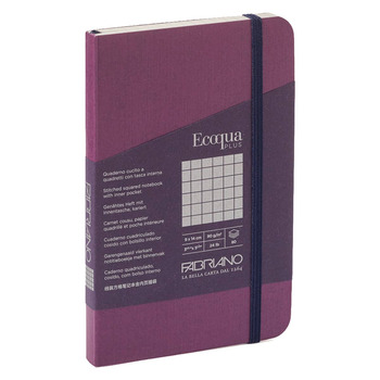 Fabriano EcoQua+ Notebook 3.5 x 5.5" Grid Stitch-Bound Wine