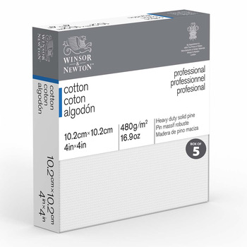 Winsor & Newton Professional Canvas Standard Depth (0.82") Stretched Canvas- 4"x4" (Box of 5)