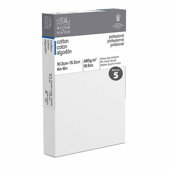 Winsor & Newton Professional Canvas Standard Depth (0.82") Stretched Canvas- 4"x6" (Box of 5)