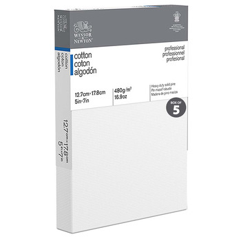 Winsor & Newton Professional Canvas Standard Depth (0.82") Stretched Canvas- 5"x7" (Box of 5)