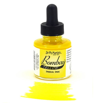 Dr. Ph. Martin's Bombay India Ink-Yellow, 1oz Bottle