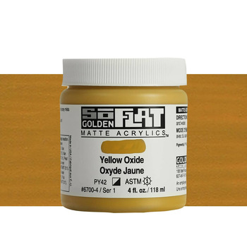 GOLDEN SoFlat Matte Acrylic - Yellow Oxide, 4oz Jar