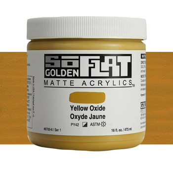 GOLDEN SoFlat Matte Acrylic - Yellow Oxide, 16oz Jar