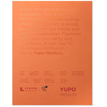 Yupo Multimedia Watercolor Paper & Pads Medium Pad 74 lb 9" x 12" (10 Sheets)