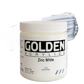 GOLDEN Heavy Body Acrylics - Zinc White, 8oz Jar